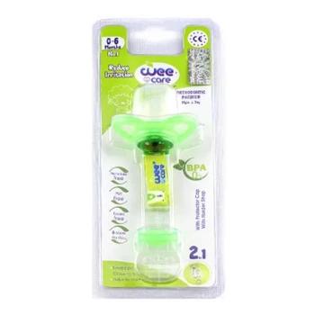 پستانک ارتودنسی ضدحساسیت با زنجیر و درپوش محافظ وی کر Wee Care کد P110
