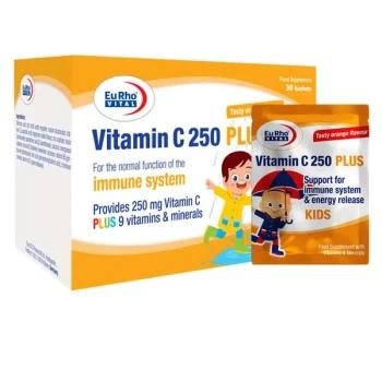 ساشه ویتامین C 250 میلی گرم یوروویتال 30عدد